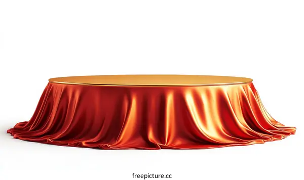 Luxury Red Silk Tablecloth Display