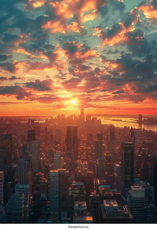 New York City Sunset Skyline