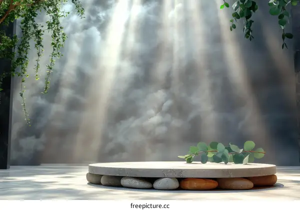 Elegant Natural Stone Product Display Stage