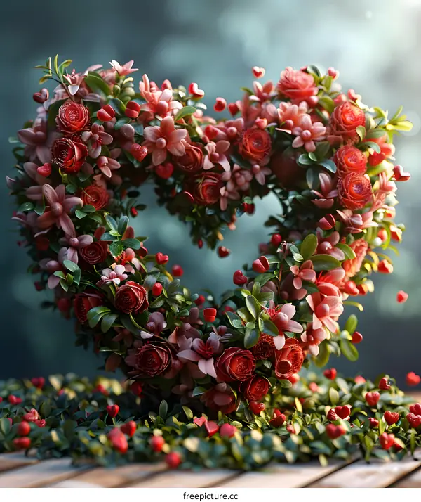 Heart-shaped flower arrangement