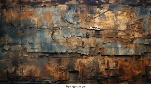 Weathered Blue and Brown Wood Wall Texture