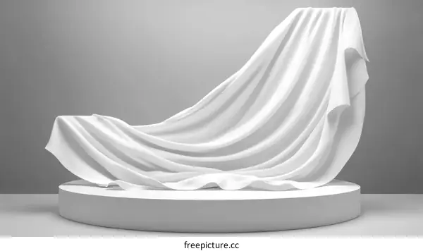 Elegant White Fabric Drape on a Display Stand