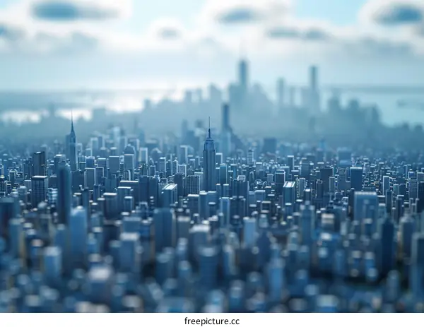 Detailed Miniature City Model