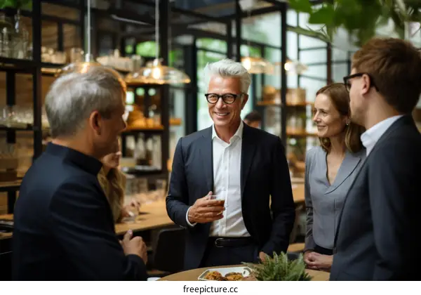 Group of business people having a meeting in a modern office