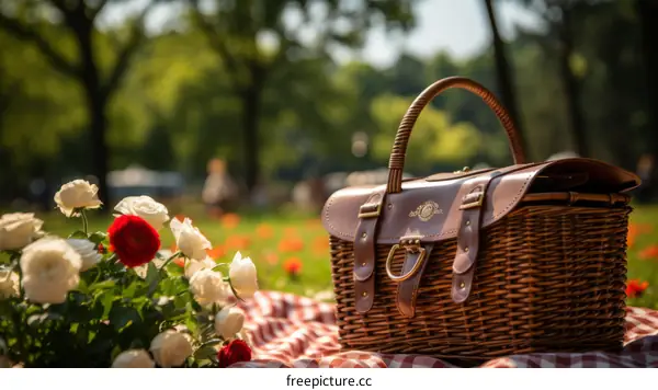 Summer Picnic in the Park with Flowers