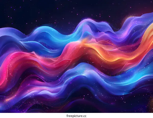 Abstract Colorful Waves Background