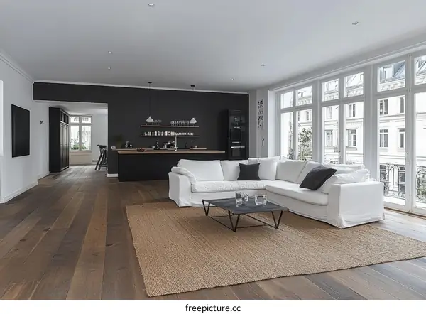 Modern Open Plan Living Room Interior Design