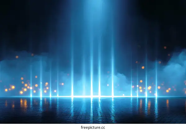 Abstract Neon Light Stage Background Design