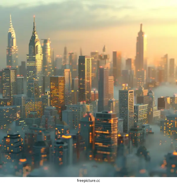 A Metropolis of Towering Structures and Gleaming Lights