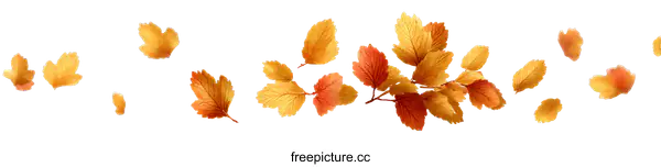 [Transparent Background PNG]Autumn Leaves Falling in the Wind