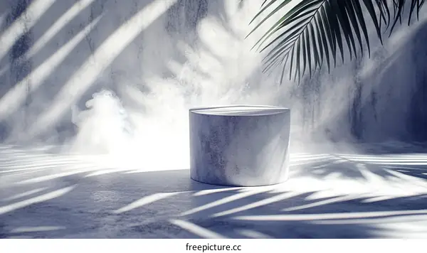 Modern Minimalist Product Display with Abstract Concrete Podium