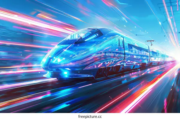 High-Speed Train Speed in Motion Blur