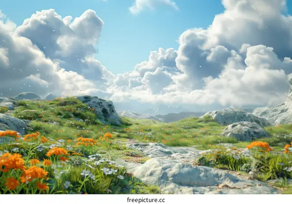 Majestic Fantasy Mountain Landscape