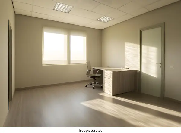 Minimalist Office Interior Design with Desk and Chair