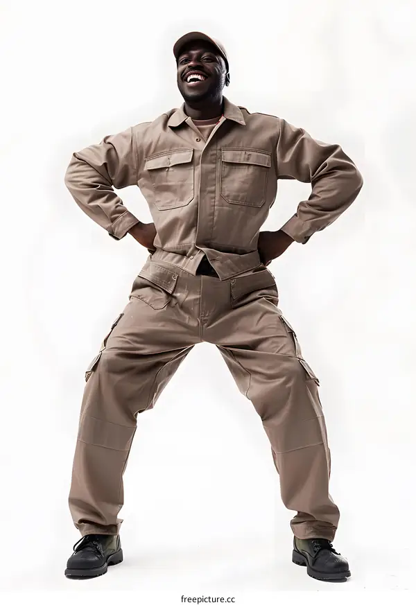 Portrait of a cheerful African worker