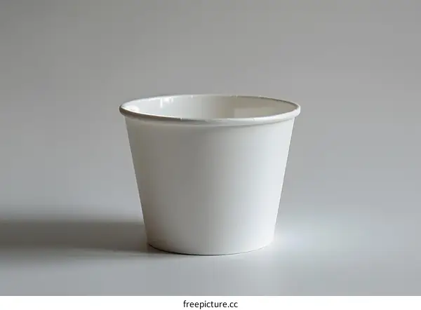 White Disposable Paper Cup on White Background