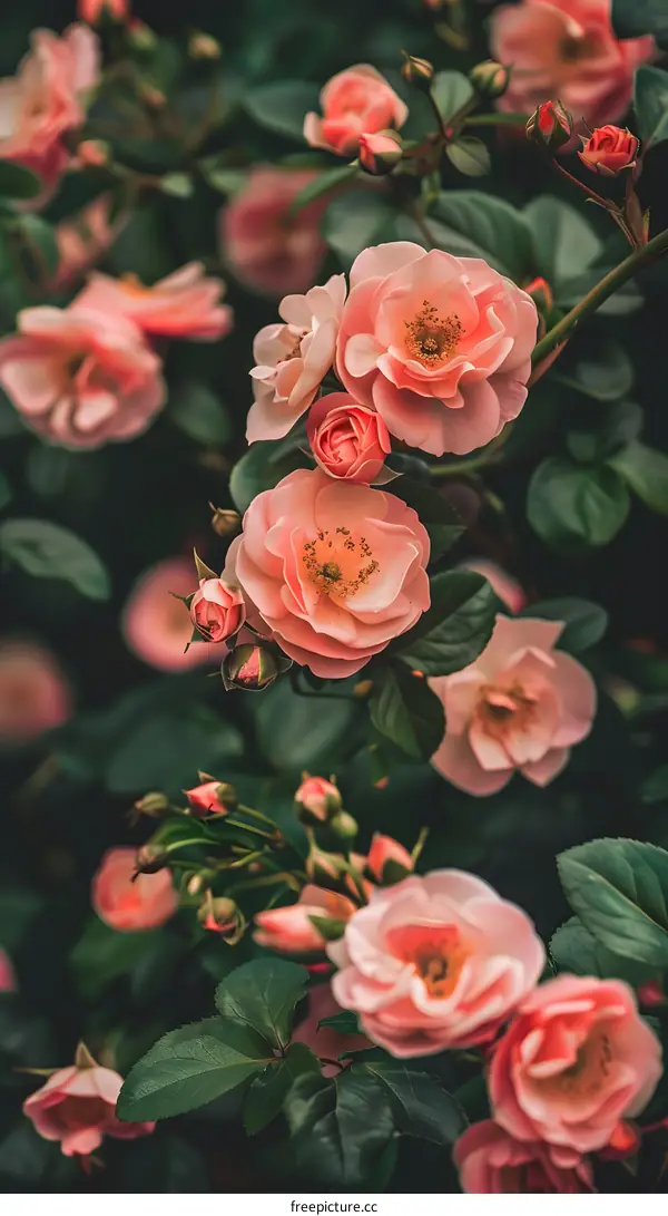 Close Up of Pink Roses in Bloom
