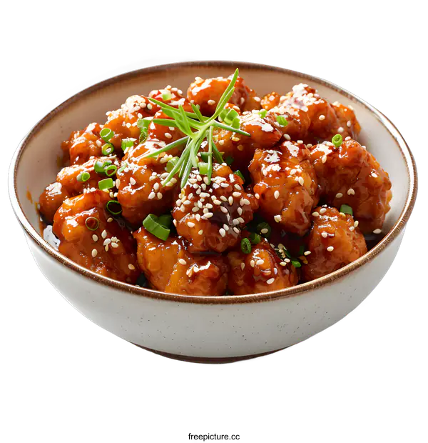 [Transparent Background PNG]bowl of orange chicken