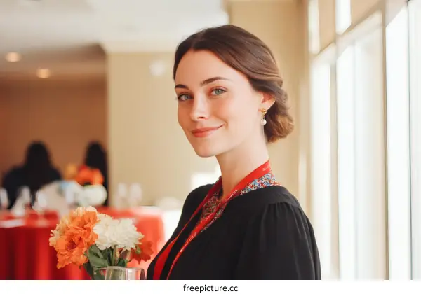 Caucasian Woman at a Conference or Event