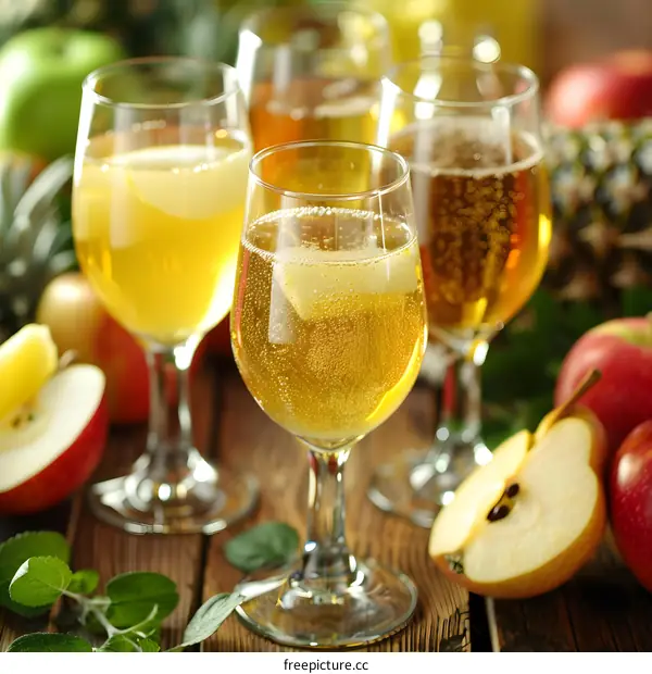 Apple Cider with Slices of Apple