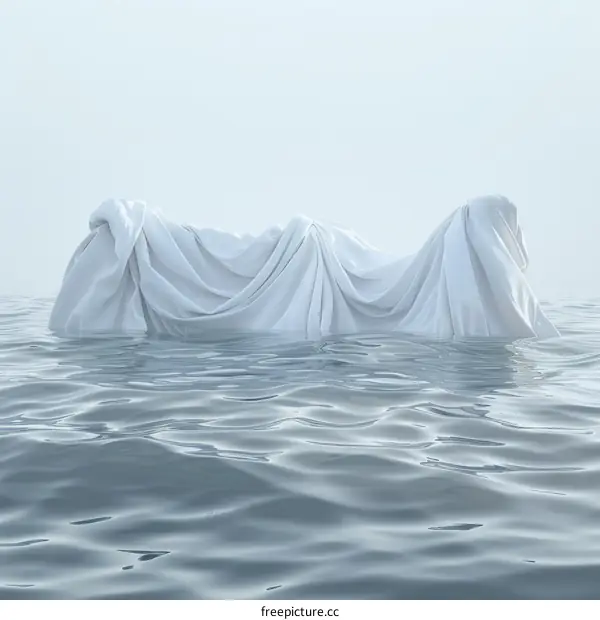 White Fabric Floating on Water