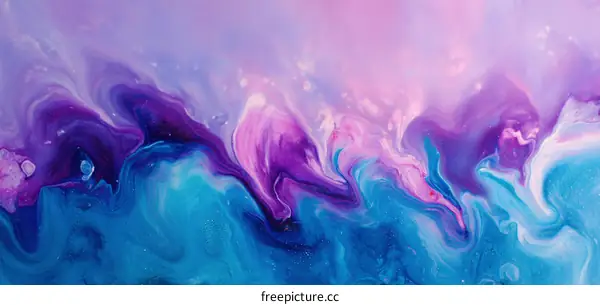 Abstract Colorful Liquid Painting Art