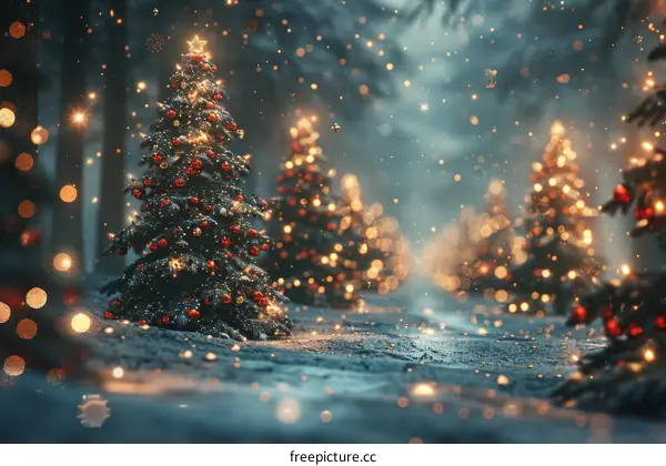 Christmas Trees in a Winter Wonderland