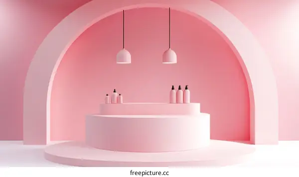 Pink Aesthetic Product Display Showcase