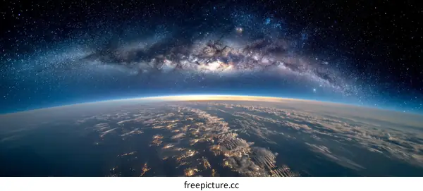 Earths Milky Way Galaxy View from Space