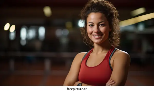 Portrait of a young female athlete smiling