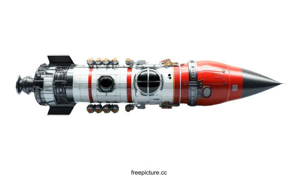 [Transparent Background PNG]Futuristic Rocket Ship Design Illustration