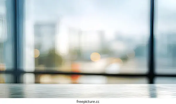 Blurred Cityscape View from a Tabletop