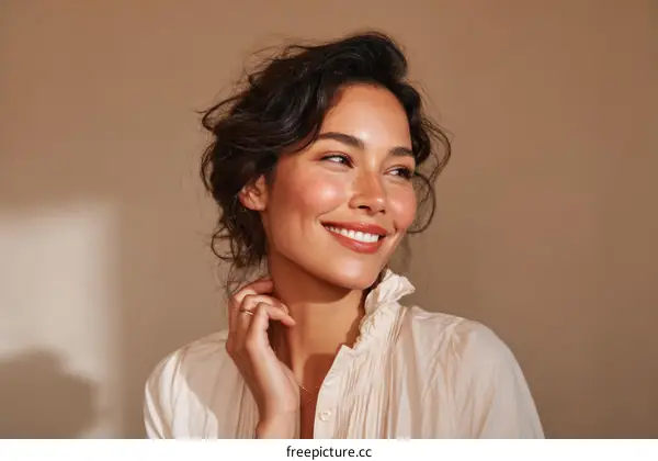 Beautiful Woman with a Radiant Smile