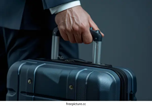 Businessman with luggage in hand