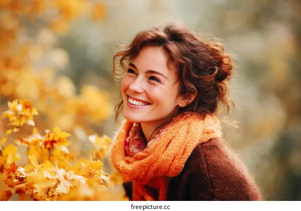 Autumnal Beauty Outdoors Smile Portrait