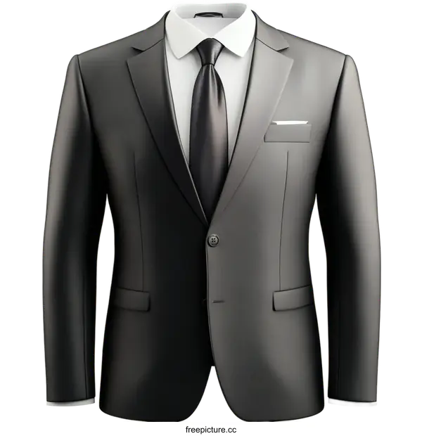 [Transparent Background PNG]Detailed 3D Model of a Formal Business Suit