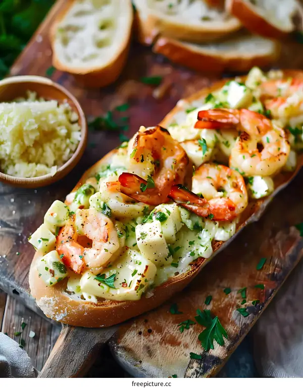 Shrimp and Egg Salad on Toast