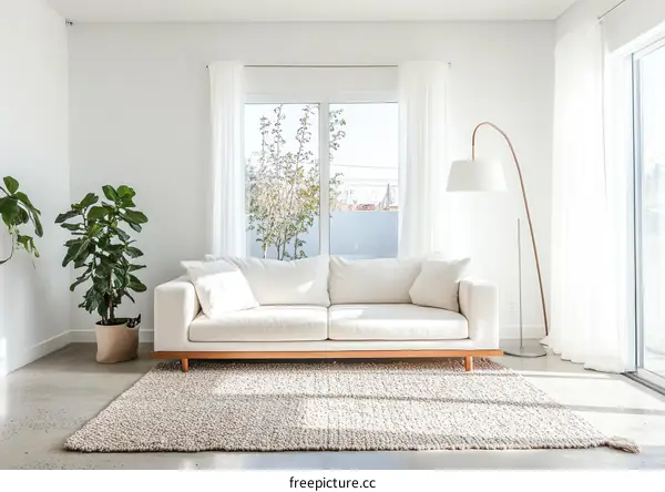 Modern Minimalist Living Room with Natural Light