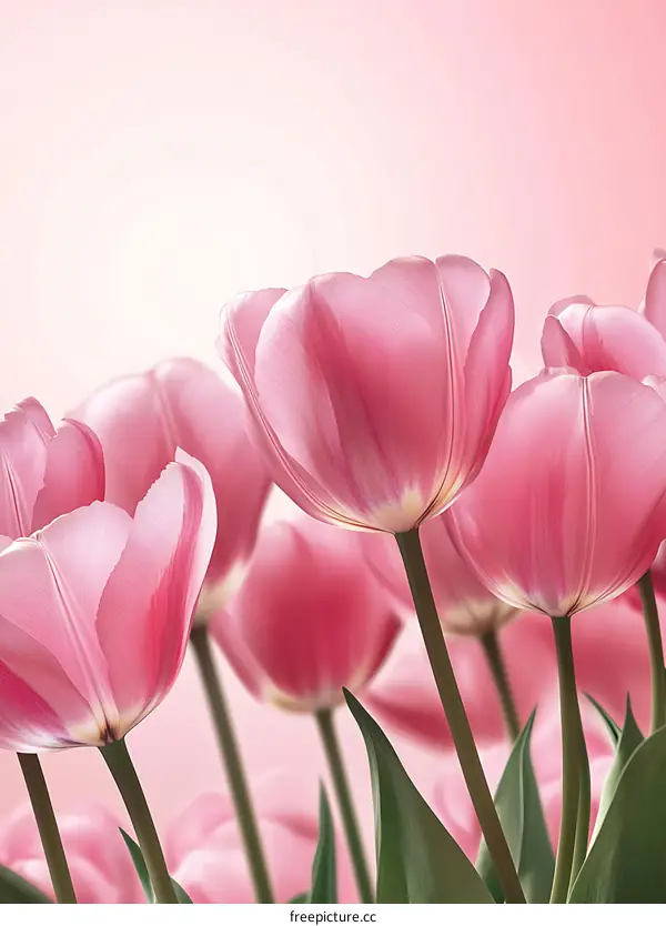 Pink Tulip Flowers Close Up Macro Photography