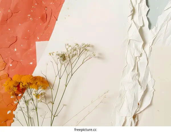 Minimalist Floral Arrangement on Textured Paper