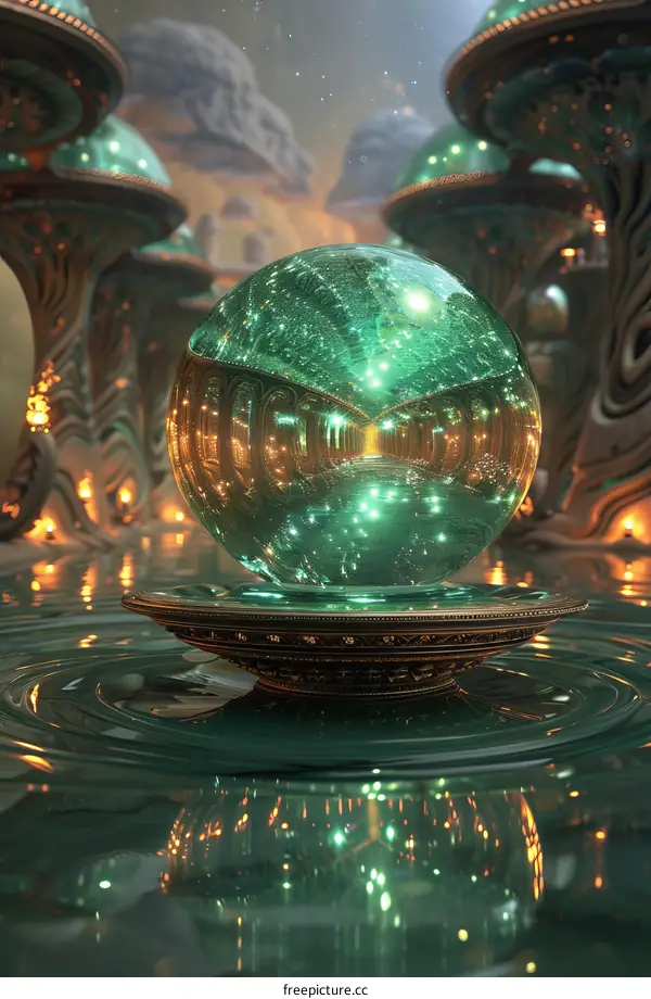 Ethereal Orb of Wonder in an Enchanting Grove
