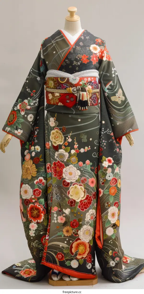 A kimono with a floral pattern