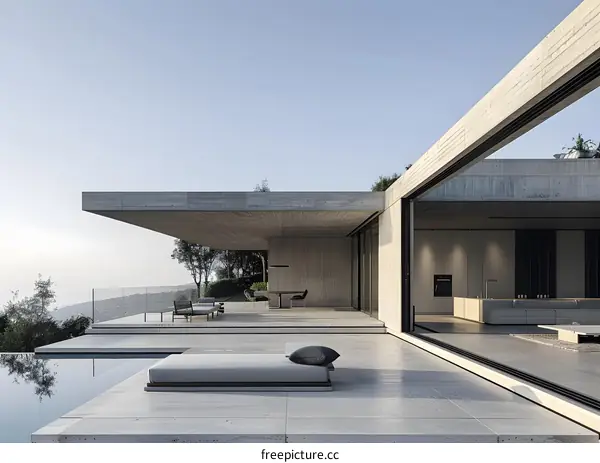 Modern Concrete Villa with Infinity Pool and Panoramic Views