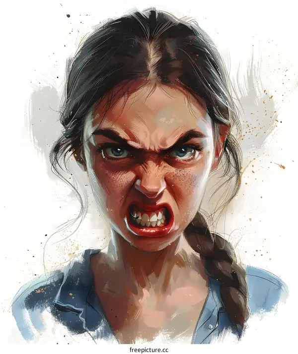 Portrait of an Angry Young Woman