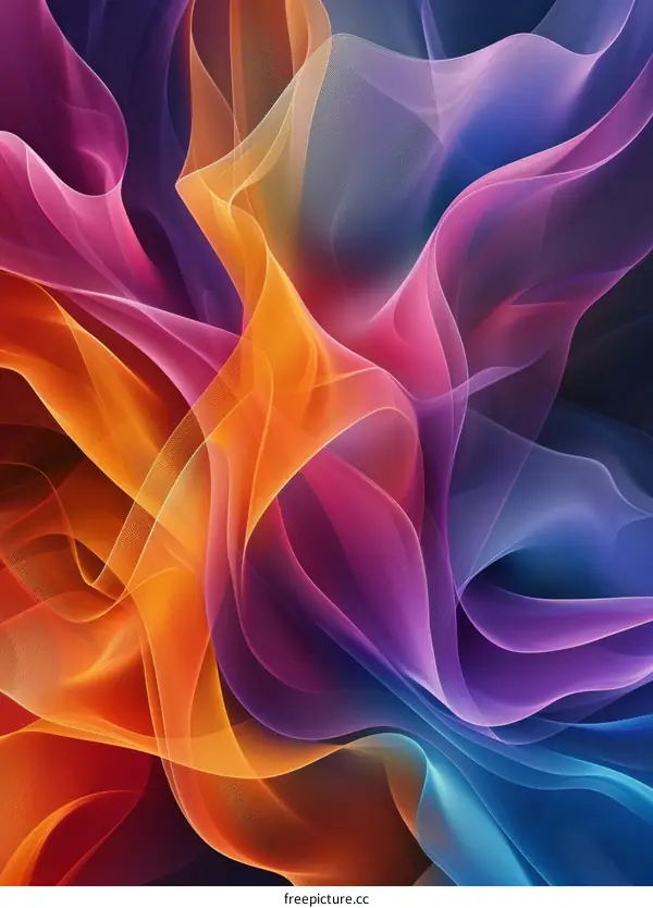 Abstract Colorful Flowing Fabric Design