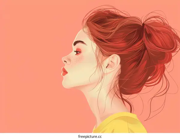 portrait of a young woman with red hair and freckles