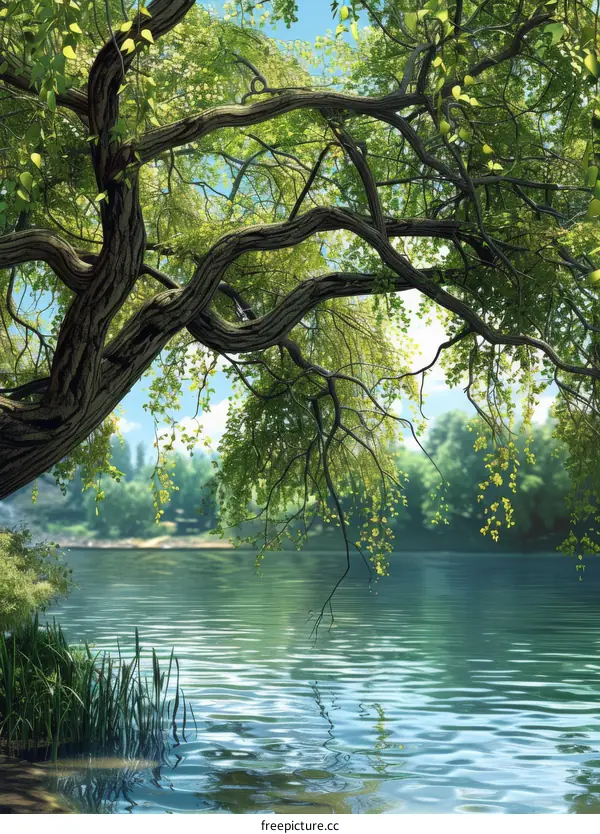 Tranquil Lake and Majestic Tree