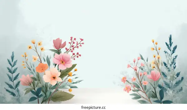 Floral Watercolor Arrangement Background Design