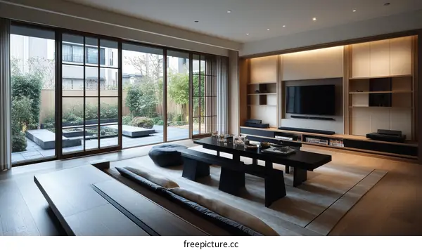 Modern Japanese Style Living Room Interior Design