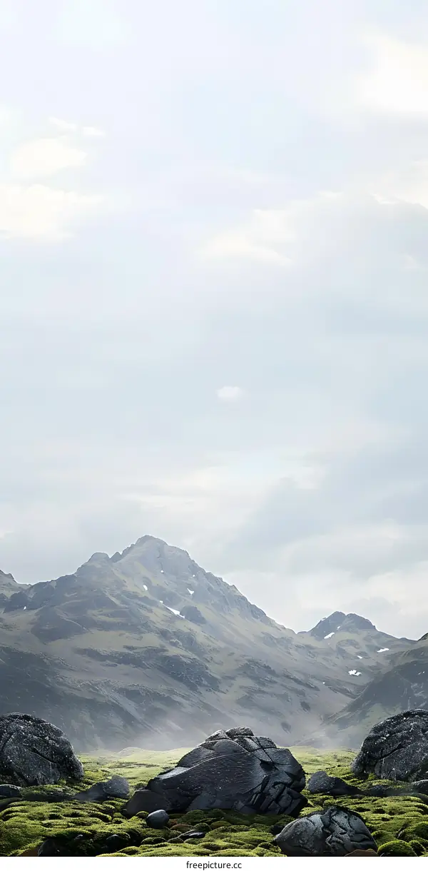 Scenic View of Mountain Range with Green Grass